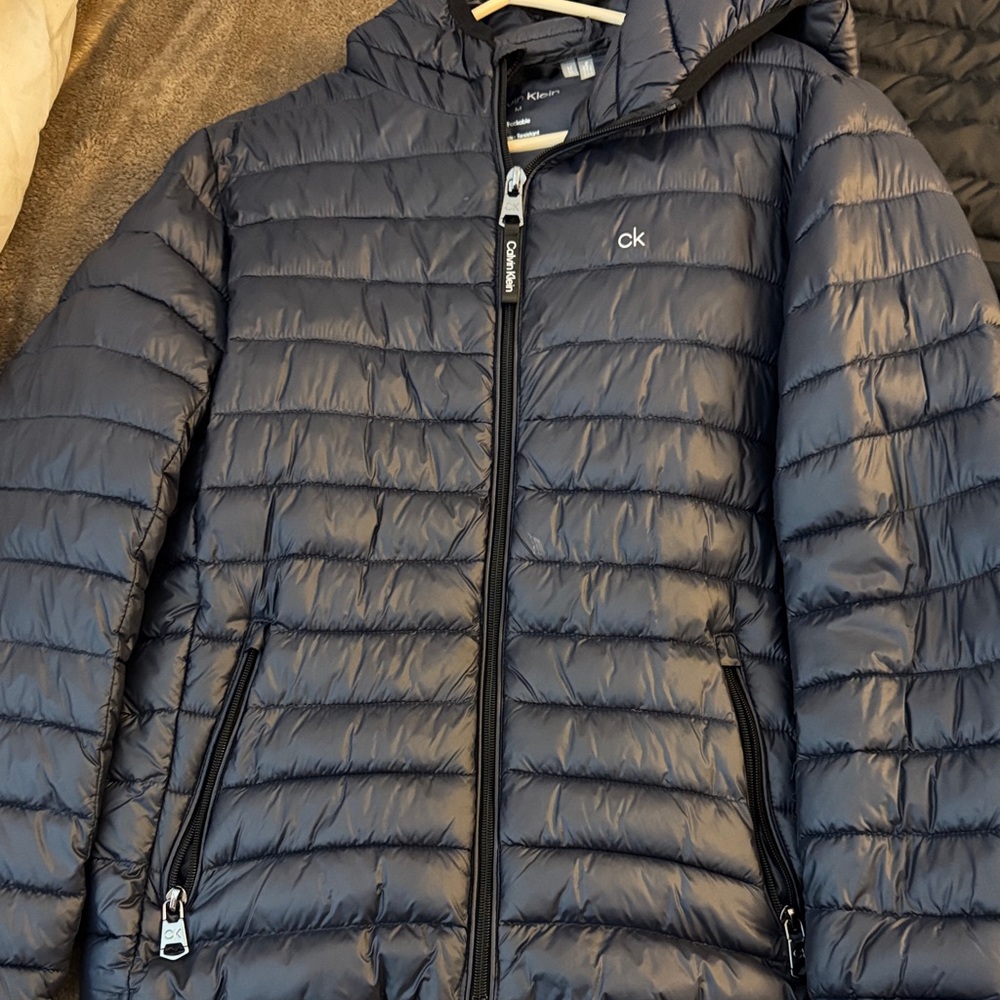 Calvin Klein Kids Dark Blue Puffer Coat